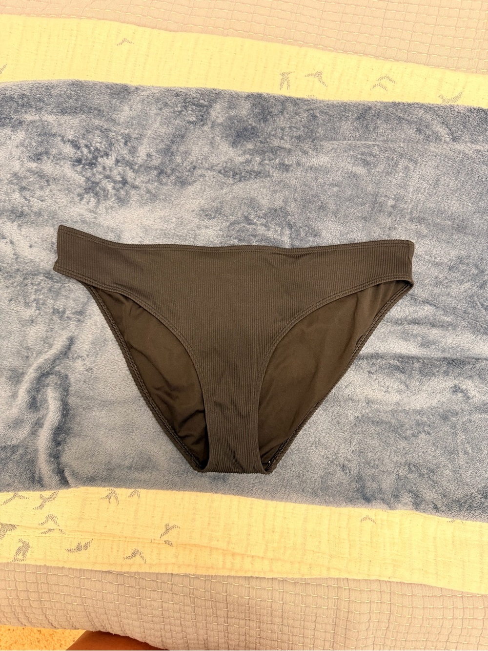 aerie Black Ribbed Bikini Bottoms